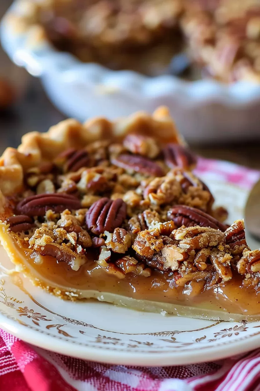 Sweet Pecan Pie with Streusel Topping