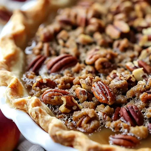 Sweet Pecan Pie with Streusel Topping