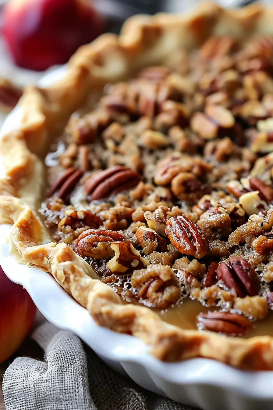 Sweet Pecan Pie with Streusel Topping