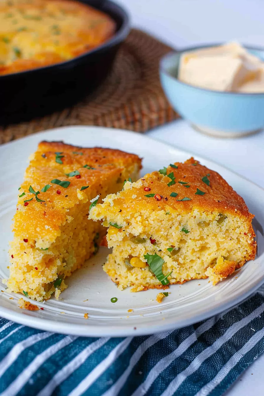 Sweet and Spicy Cornbread with Honey Butter