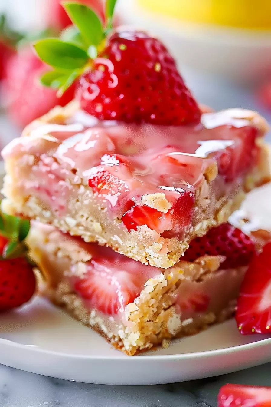 Zesty Strawberry Lemon Blondies