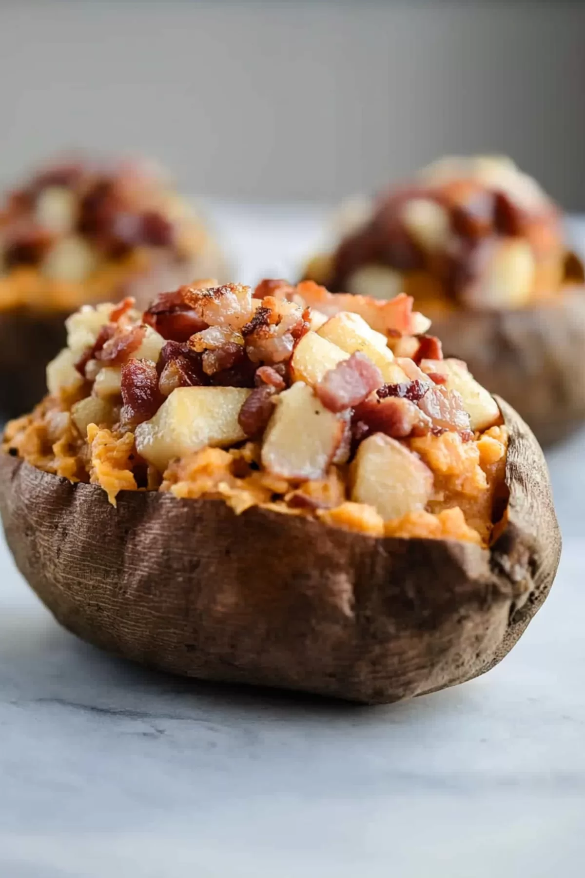 Apple and Bacon Stuffed Sweet Potatoes