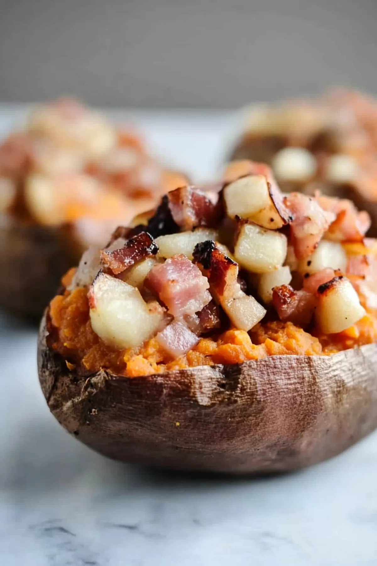 Apple and Bacon Stuffed Sweet Potatoes