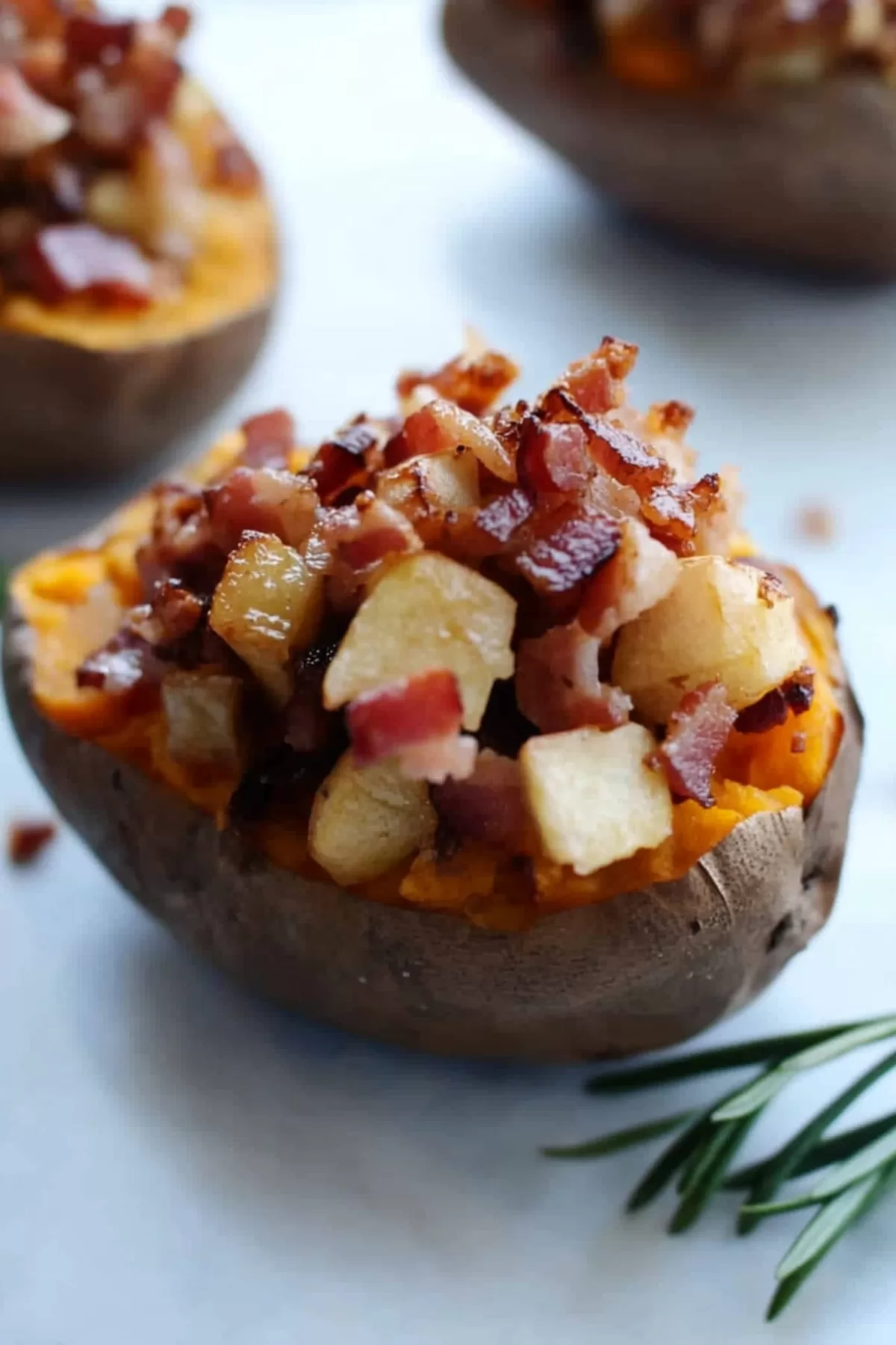 Apple and Bacon Stuffed Sweet Potatoes