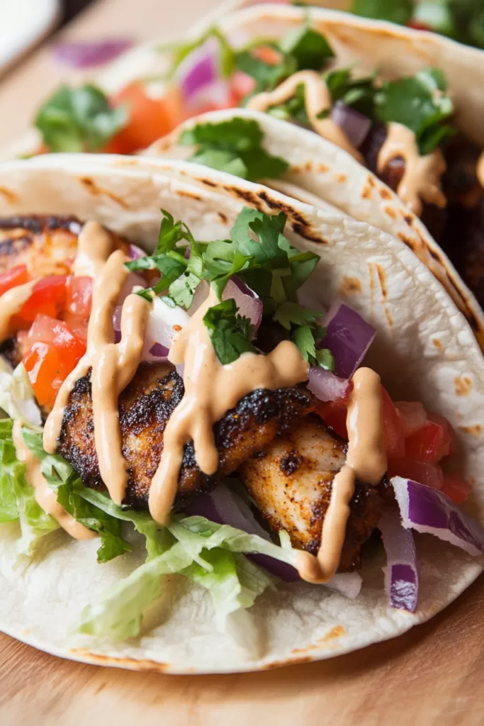 Blackened Mahi-Mahi Tacos with a Chipotle Mayo