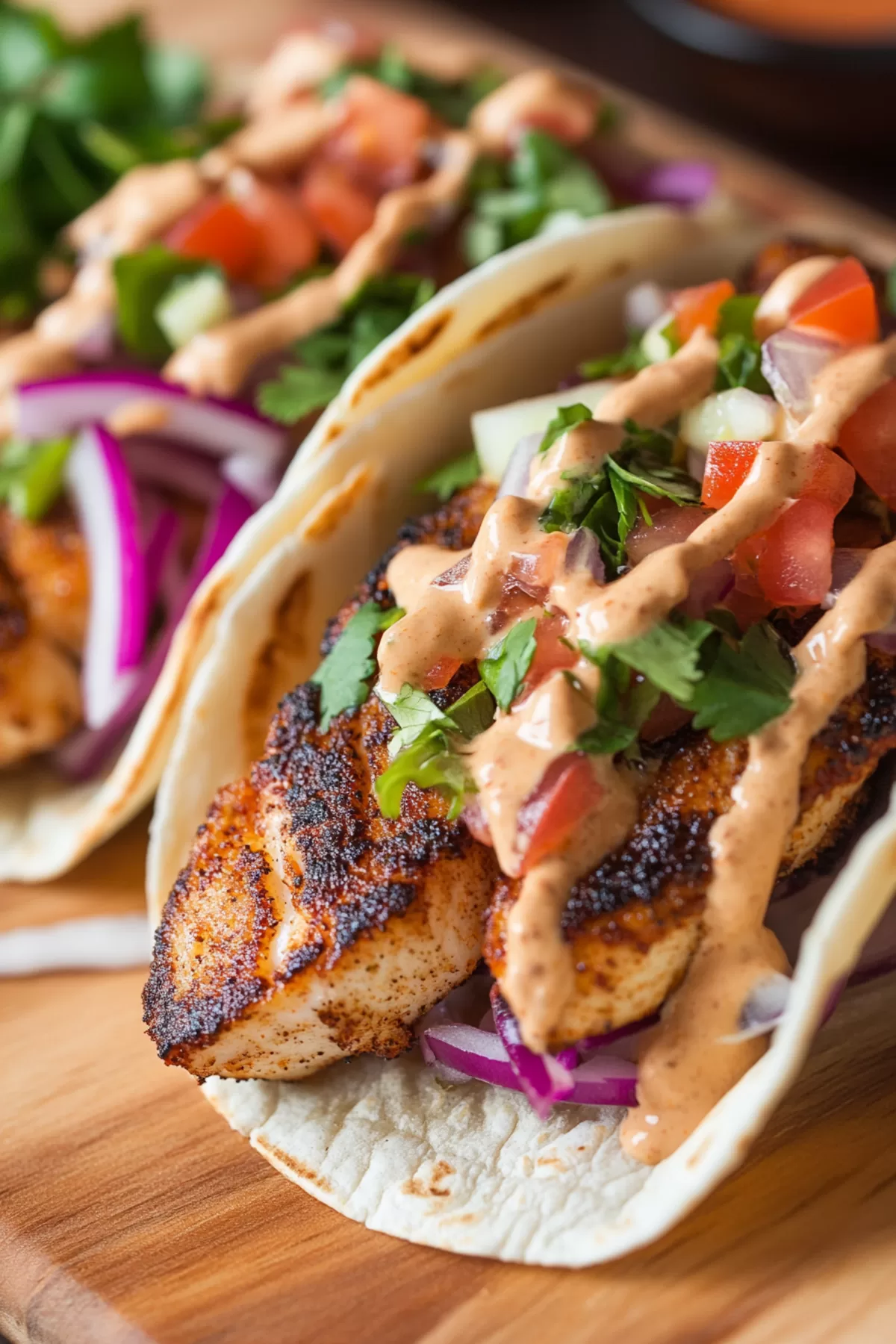 Blackened Mahi-Mahi Tacos with a Chipotle Mayo