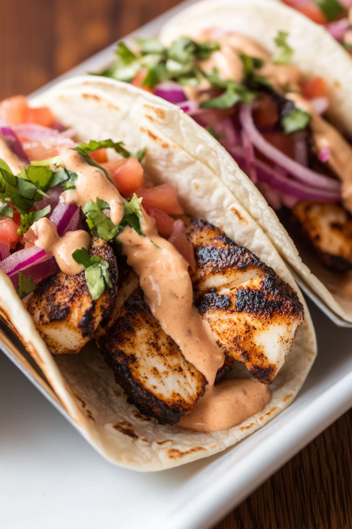 Blackened Mahi-Mahi Tacos with a Chipotle Mayo