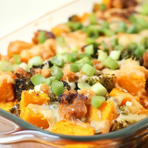 Buffalo Chicken Sweet Potato Casserole