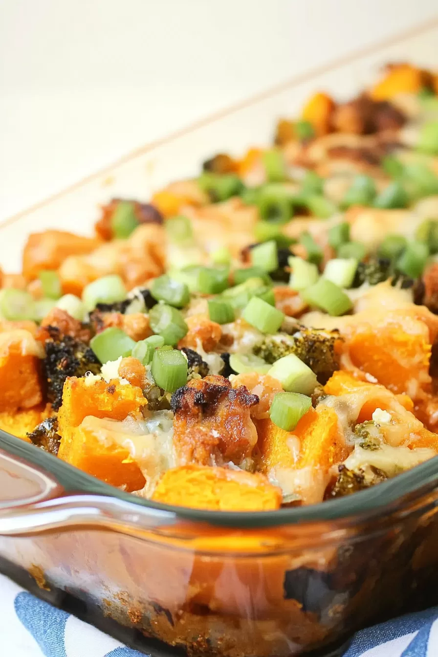 Buffalo Chicken Sweet Potato Casserole