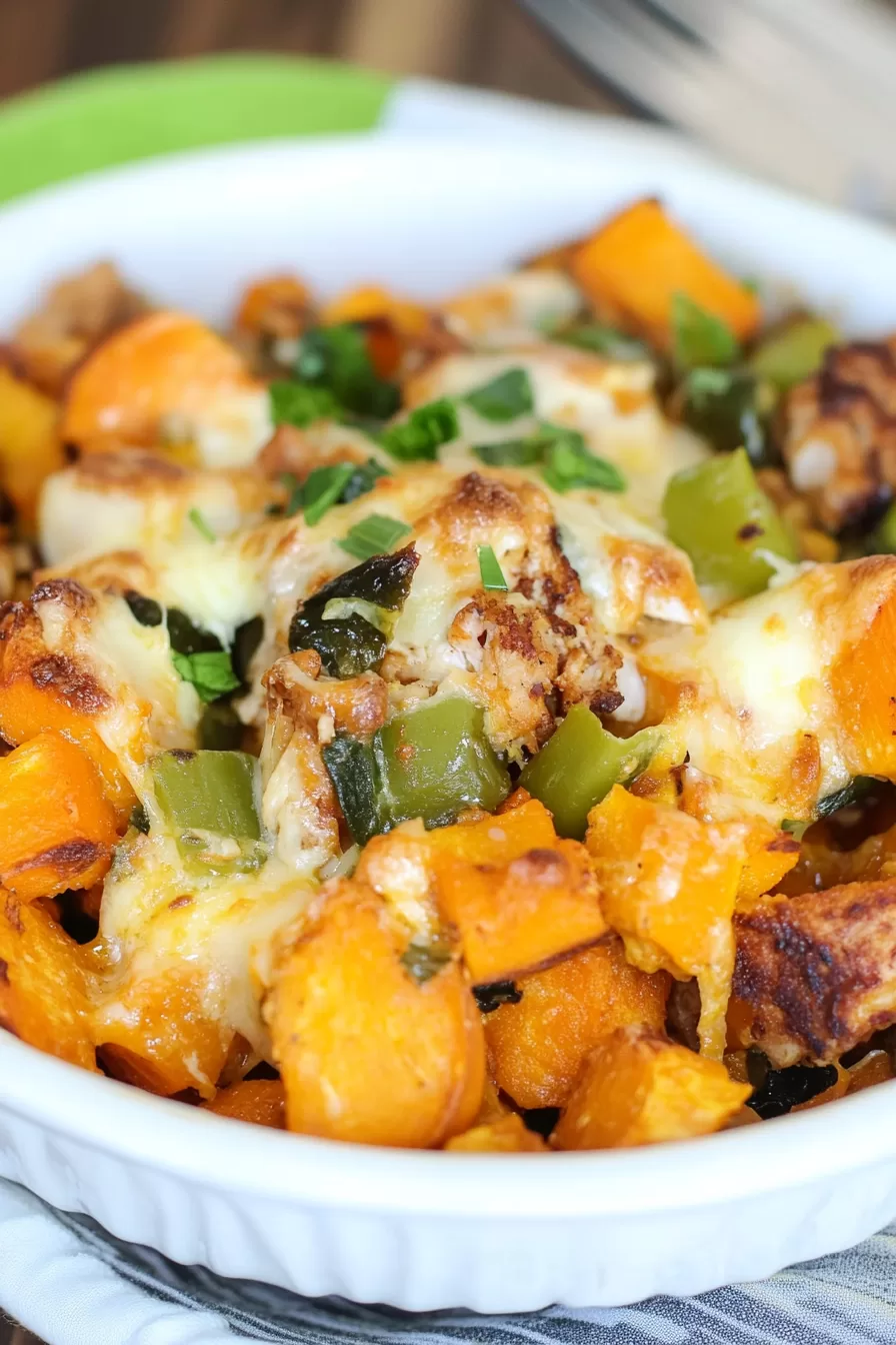 Buffalo Chicken Sweet Potato Casserole