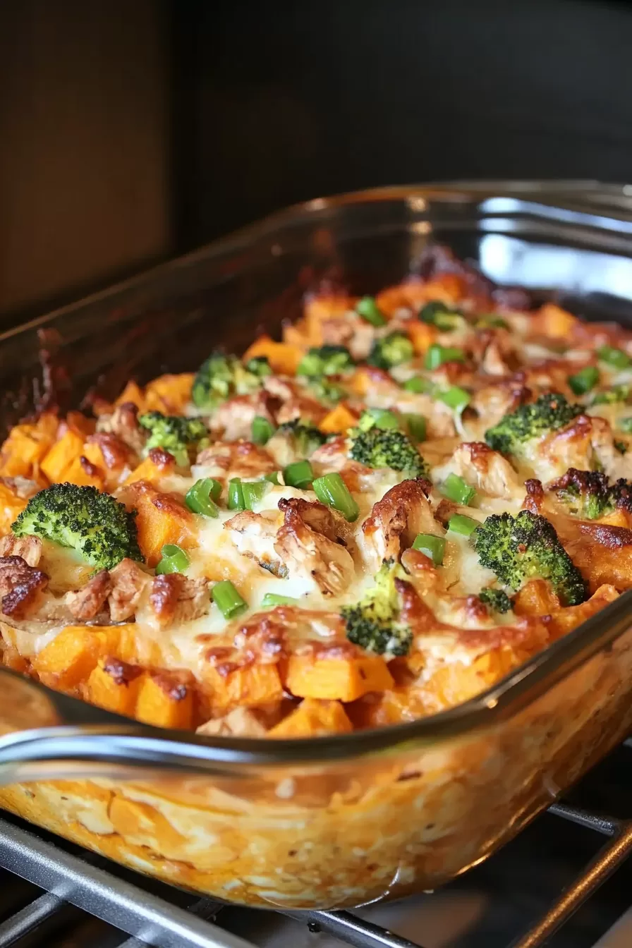 Buffalo Chicken Sweet Potato Casserole