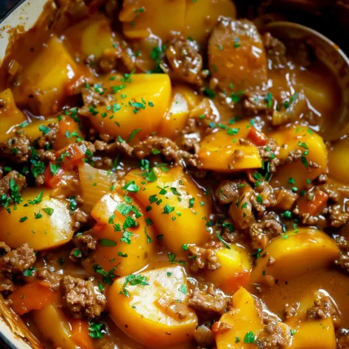 Cheesy One Pot Beef and Potatoes