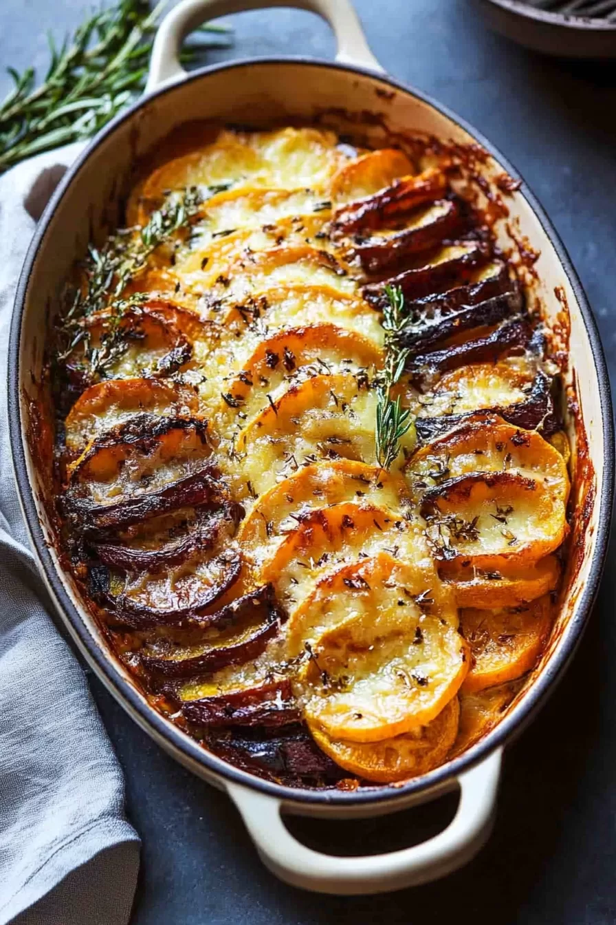 Cheesy Root Veggie Gratin