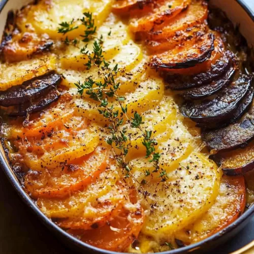 Cheesy Root Veggie Gratin