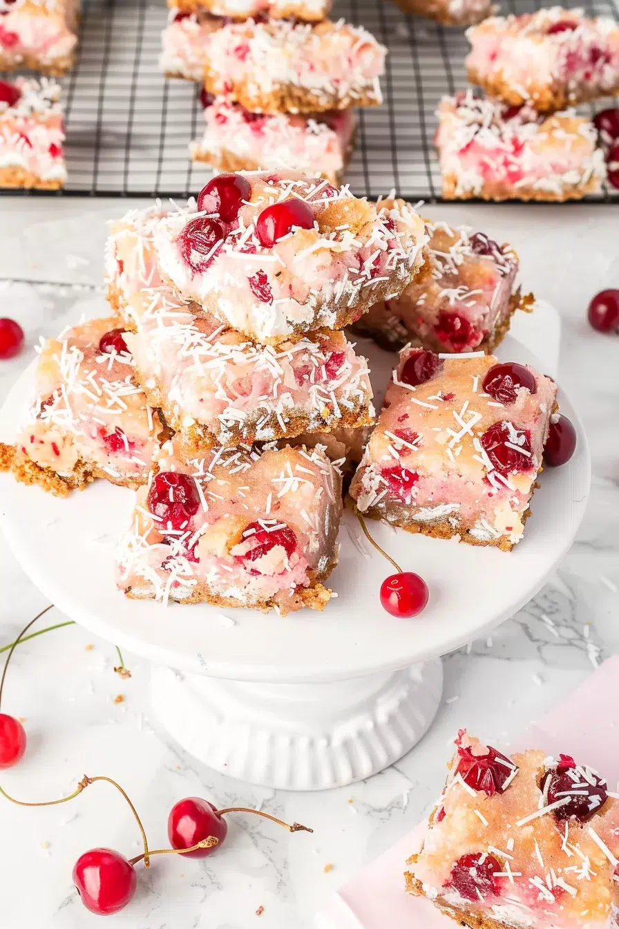 Chewy Cherry Coconut Magic Bars