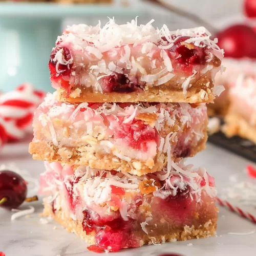 Chewy Cherry Coconut Magic Bars