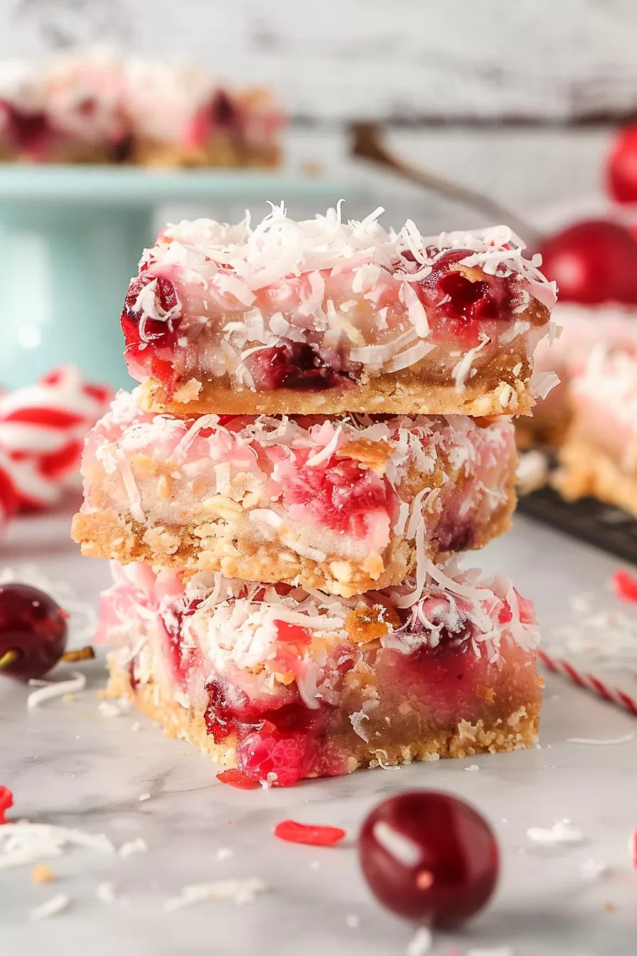 Chewy Cherry Coconut Magic Bars