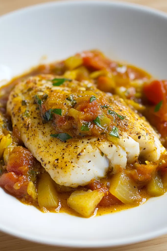 Cod in a Moroccan Tomato Sauce