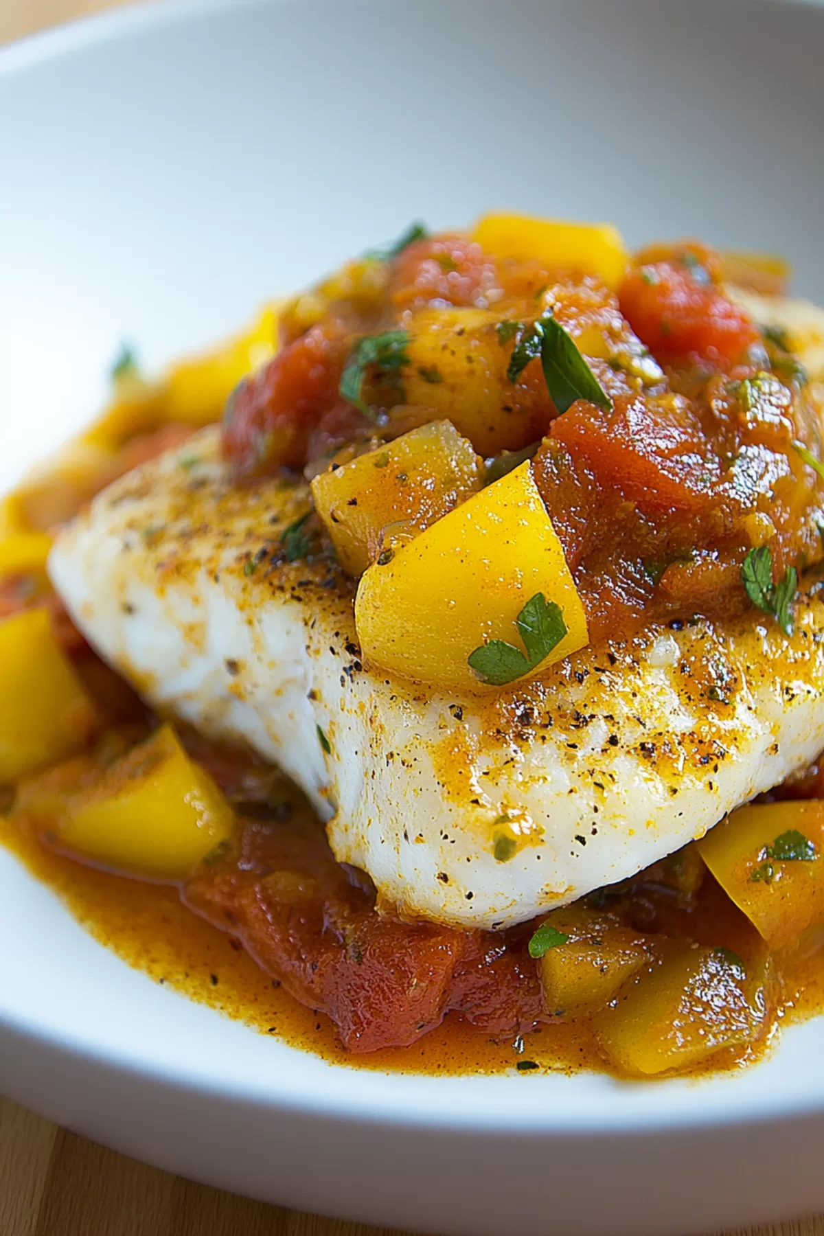 Cod in a Moroccan Tomato Sauce