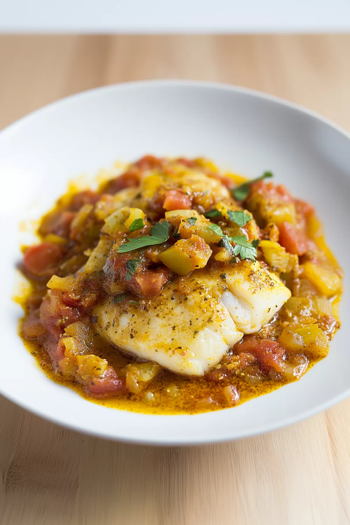 Cod in a Moroccan Tomato Sauce