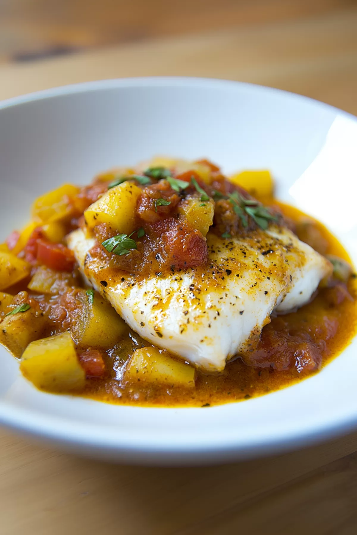 Cod in a Moroccan Tomato Sauce