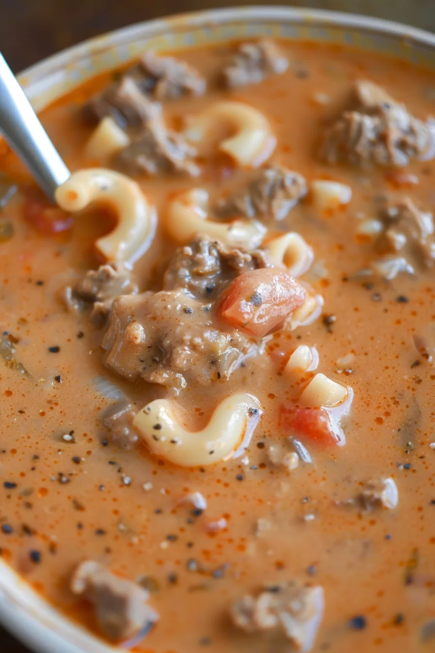 Comforting Creamy Beef and Tomato Soup