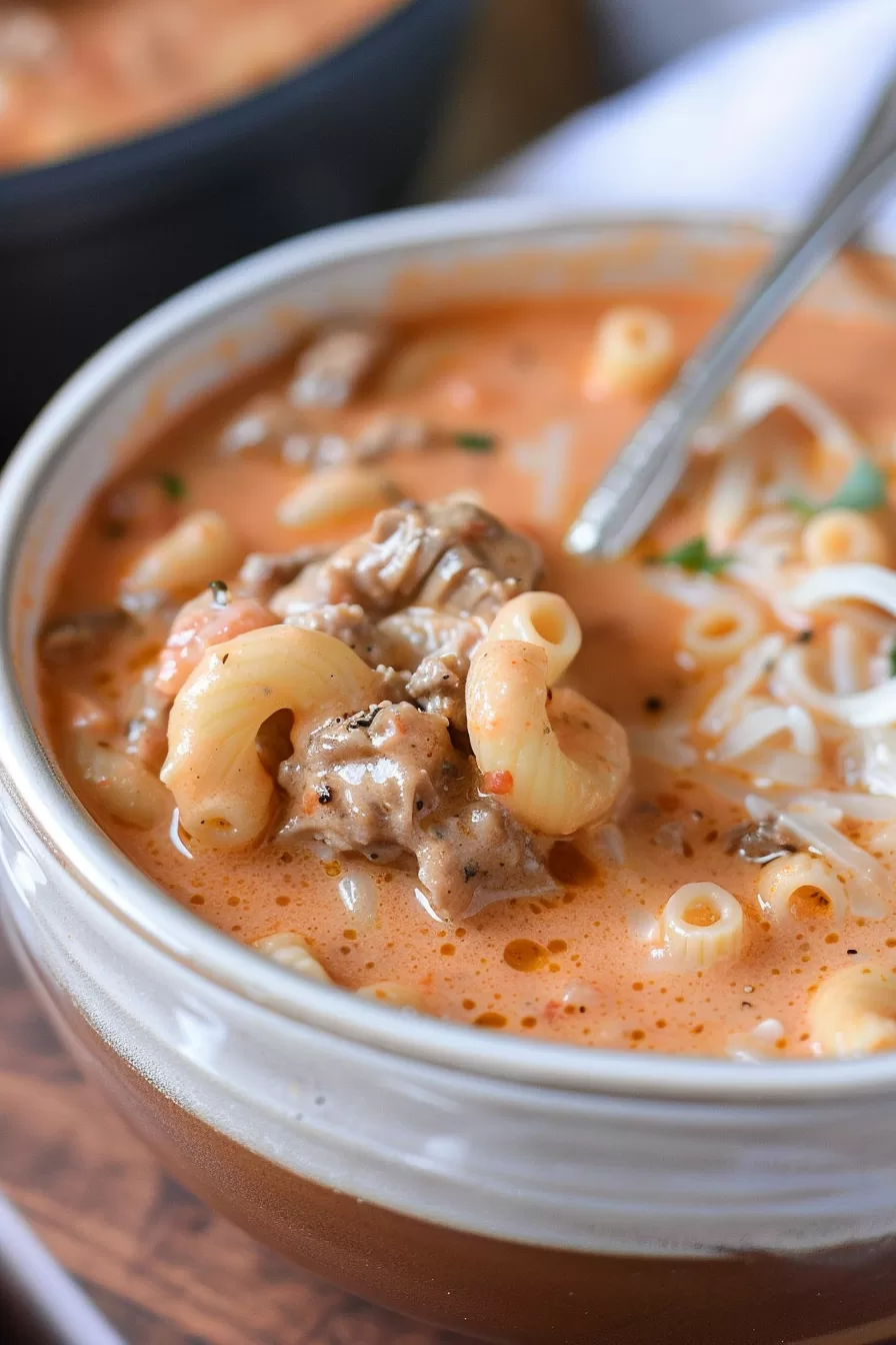 Comforting Creamy Beef and Tomato Soup