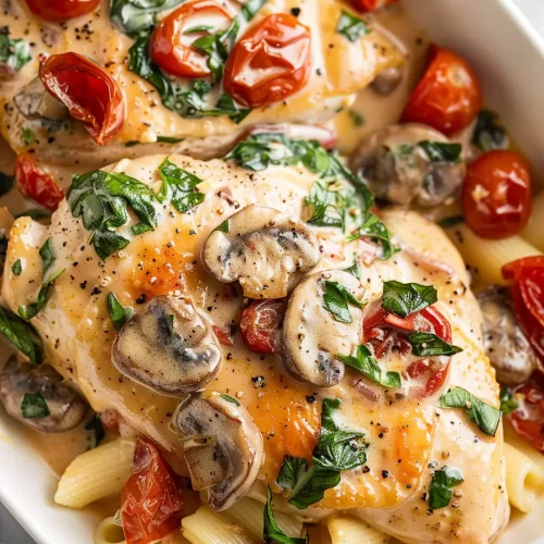 Creamy Baked Tuscan Chicken