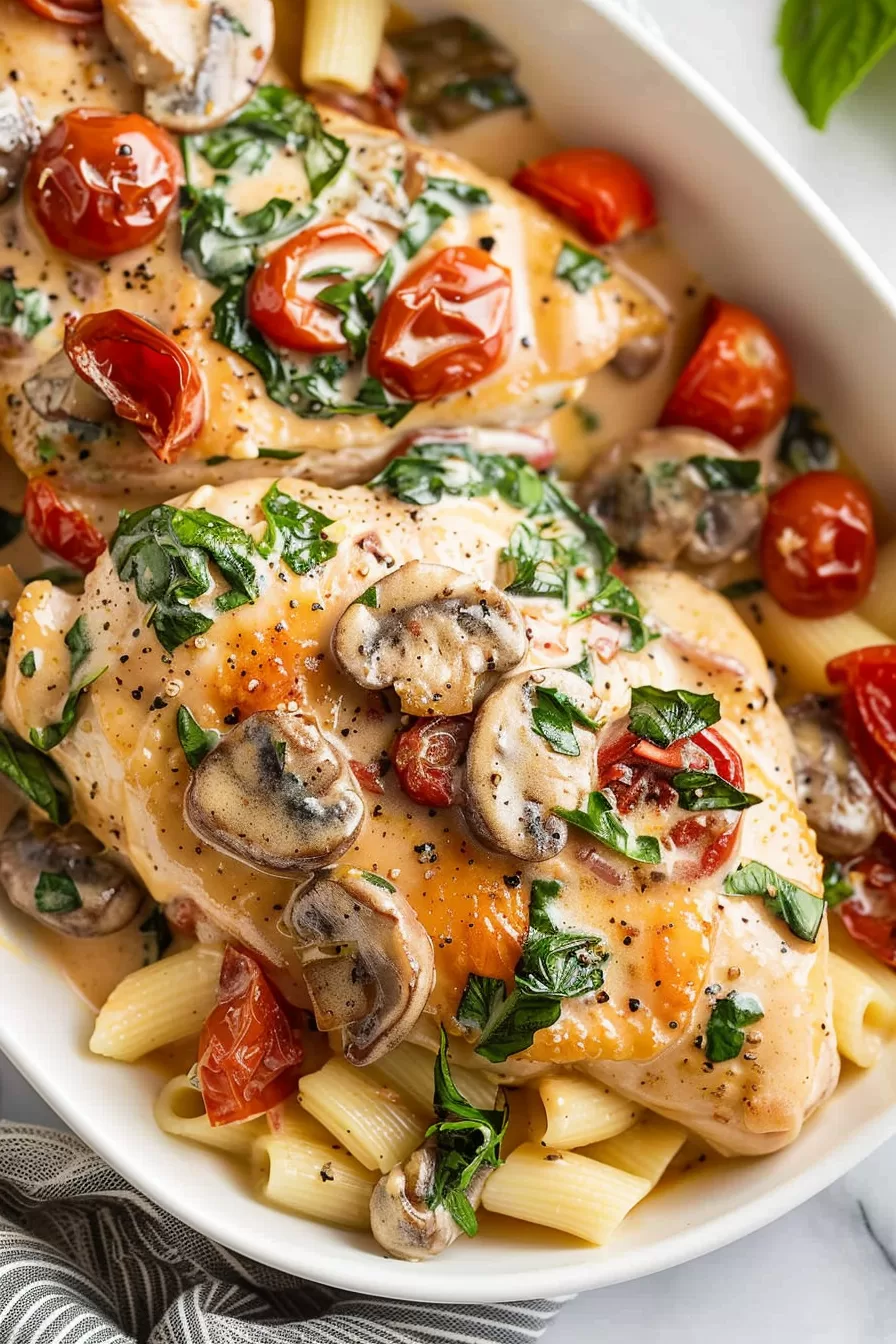 Creamy Baked Tuscan Chicken