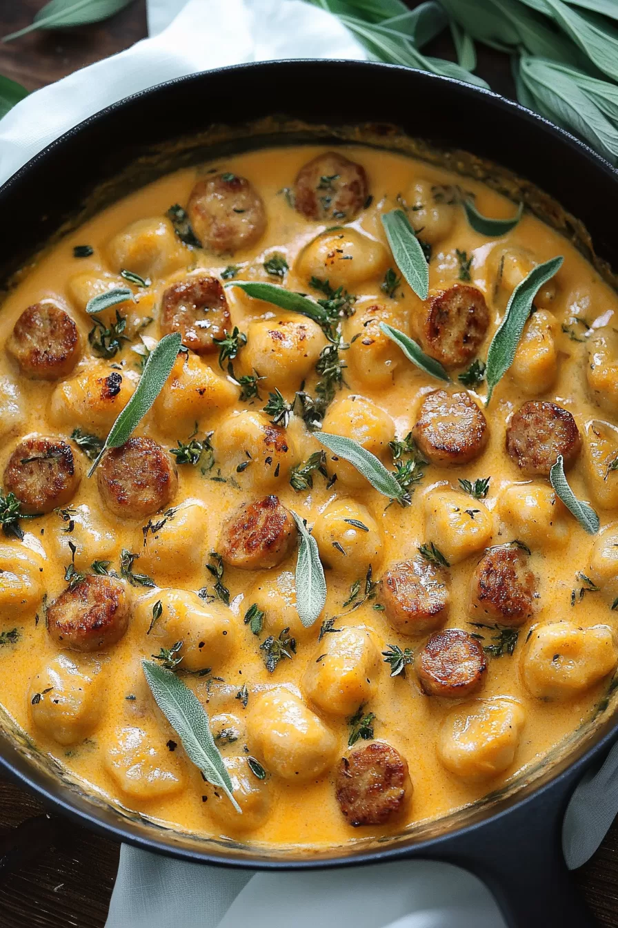 Creamy Butternut Squash Gnocchi and Sausage