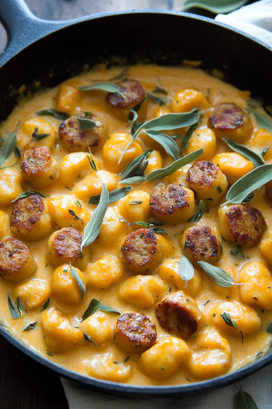 Creamy Butternut Squash Gnocchi and Sausage