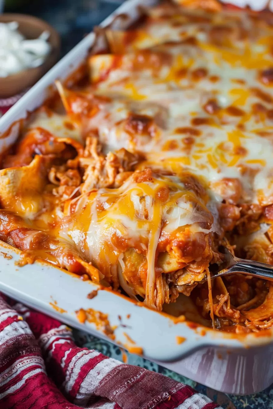 Creamy Chicken Enchilada Casserole