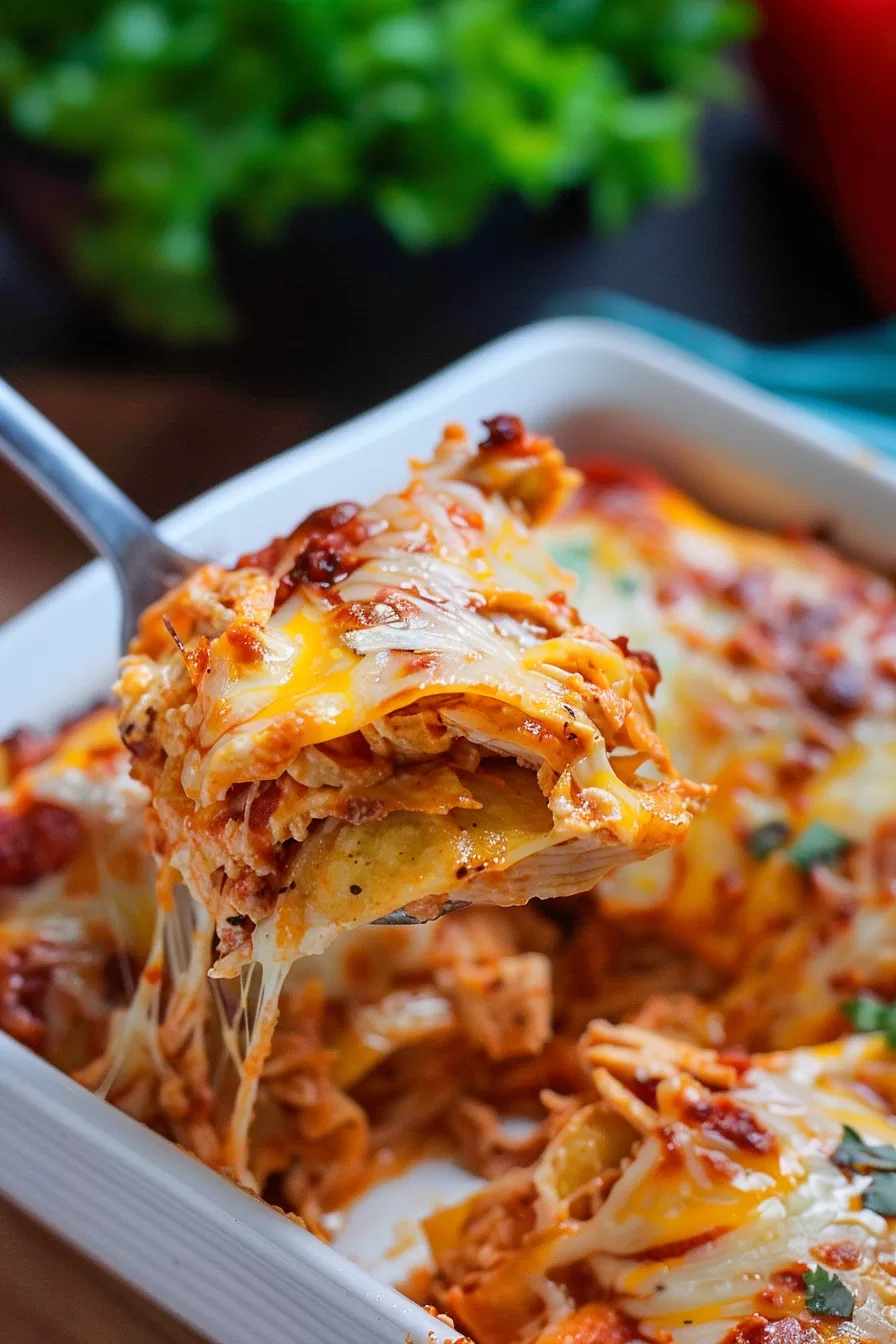 Creamy Chicken Enchilada Casserole