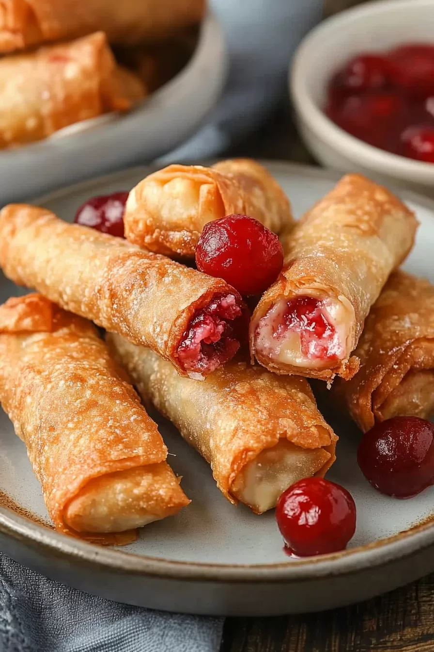 Crispy Cherry Cheesecake Egg Rolls