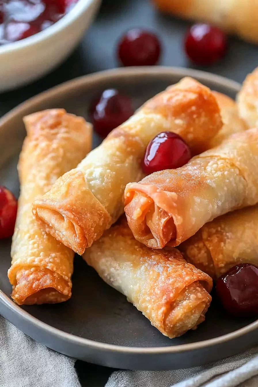 Crispy Cherry Cheesecake Egg Rolls