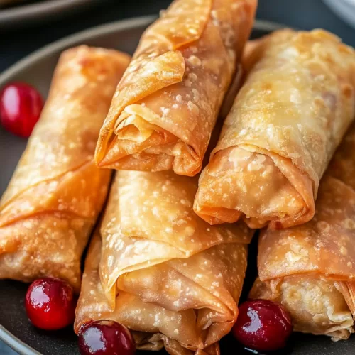 Crispy Cherry Cheesecake Egg Rolls