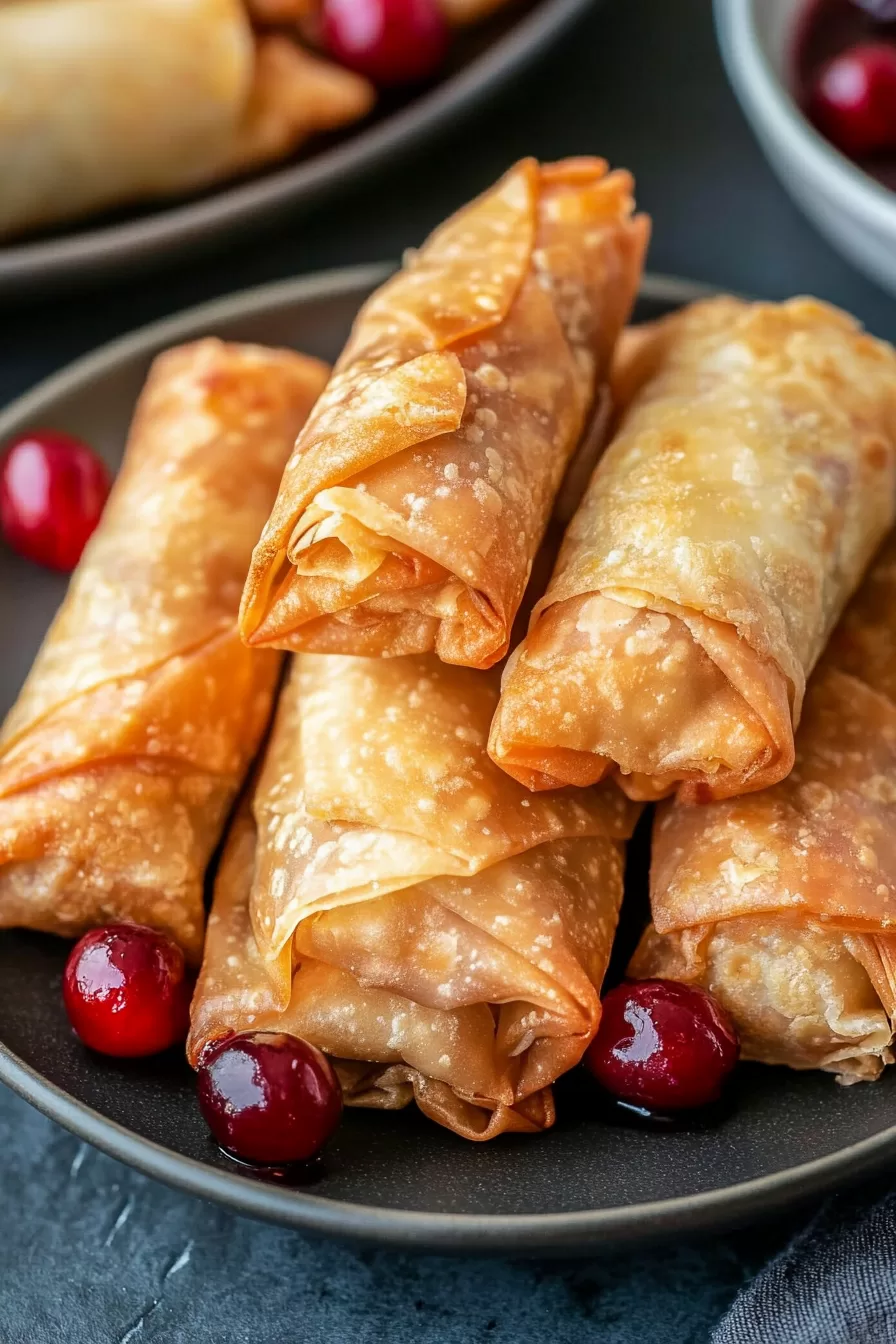 Crispy Cherry Cheesecake Egg Rolls