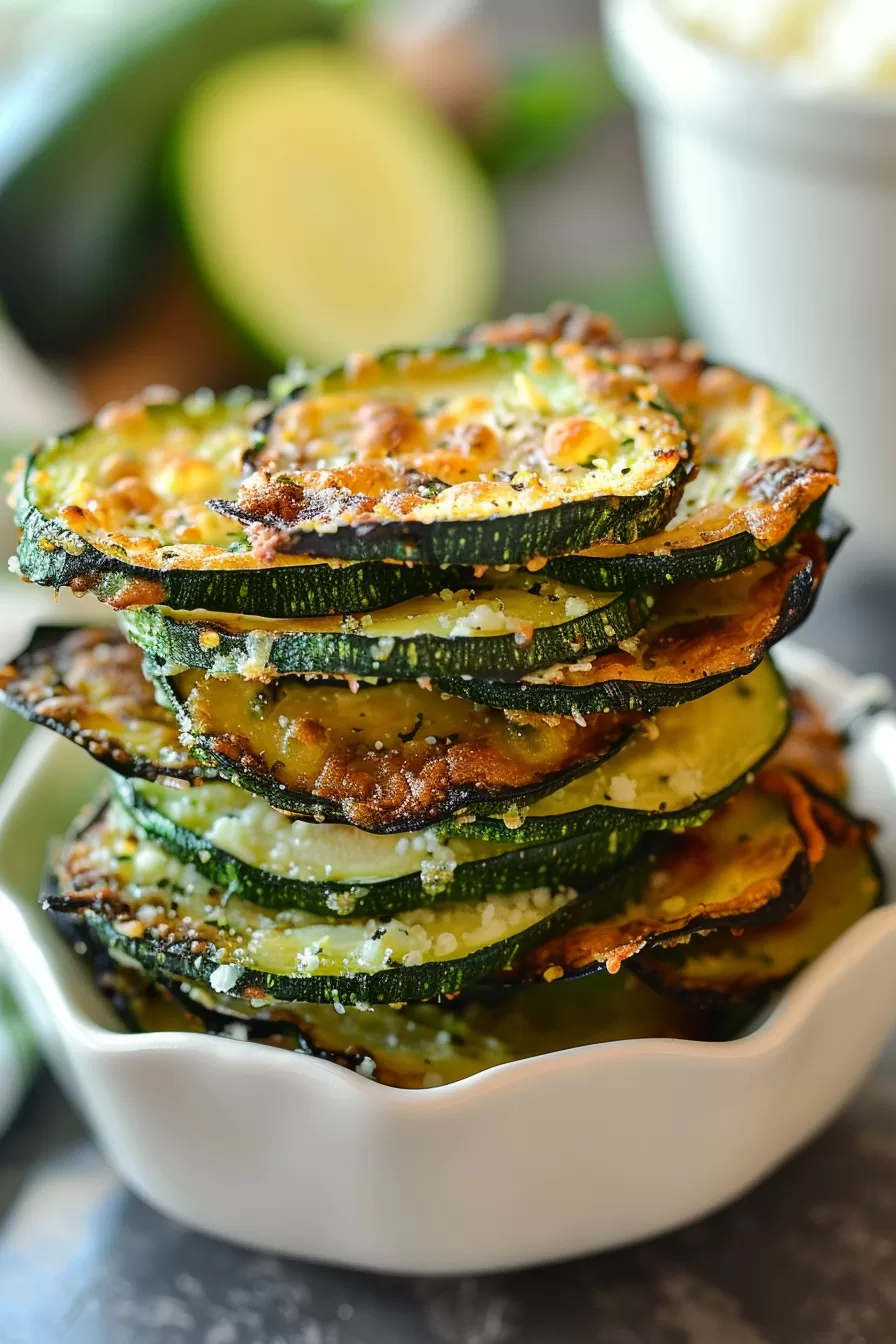 Crispy Keto Parmesan Zucchini Chips