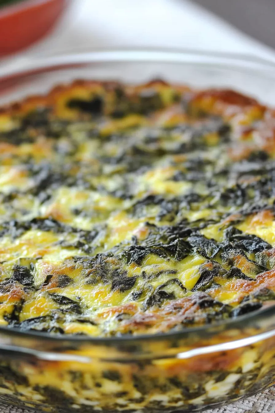 Crustless Spinach, Onion and Feta Quiche