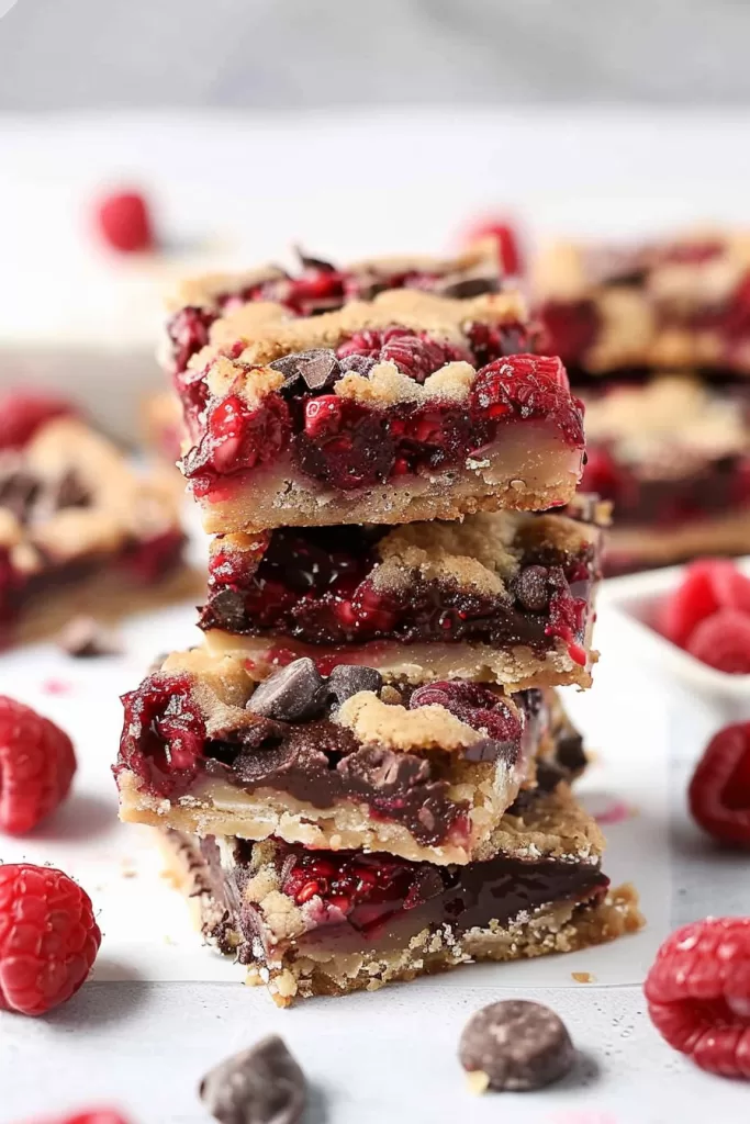 Decadent Raspberry Chocolate Crumble Bars