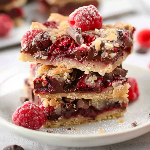 Decadent Raspberry Chocolate Crumble Bars