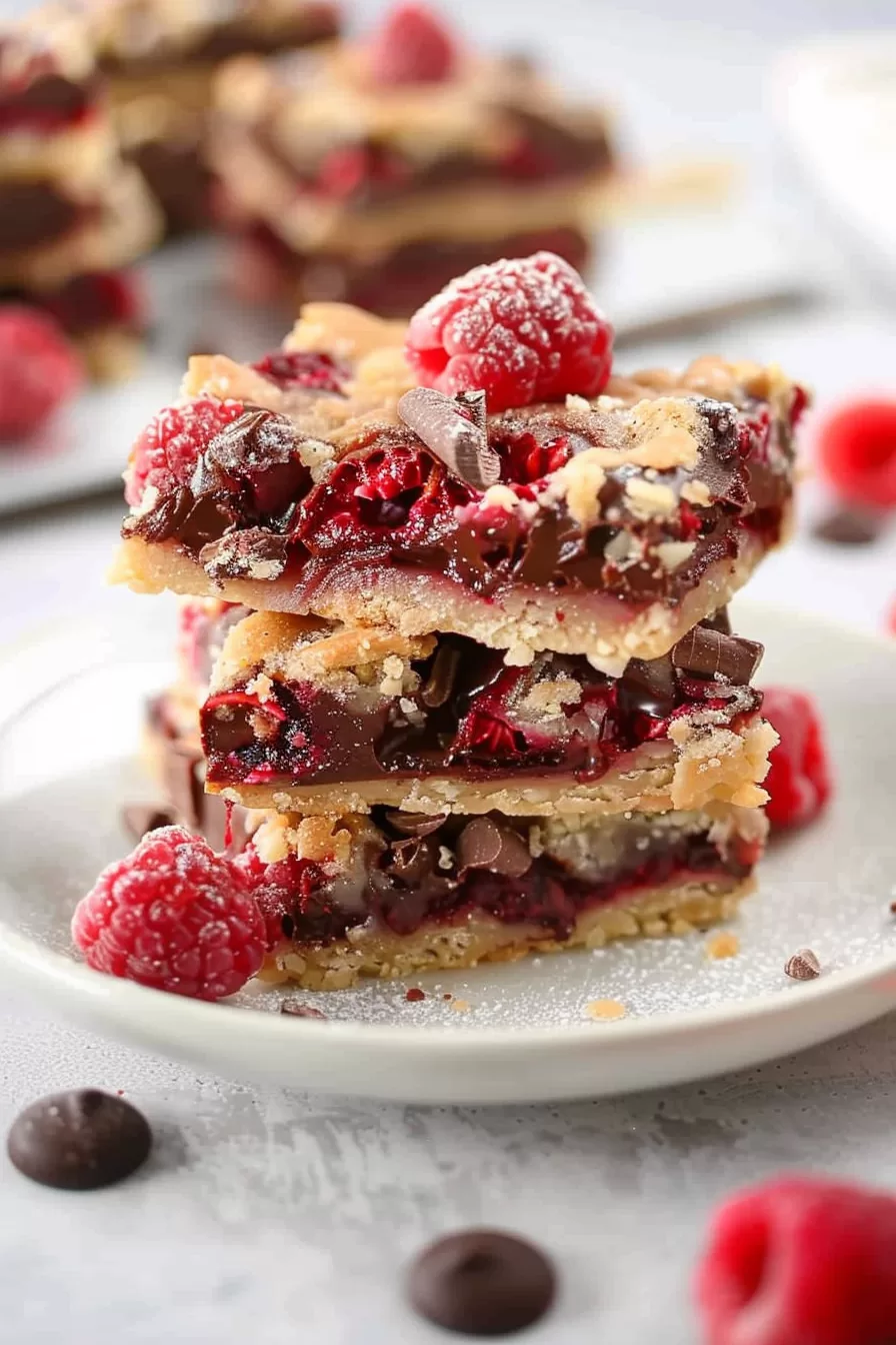 Decadent Raspberry Chocolate Crumble Bars