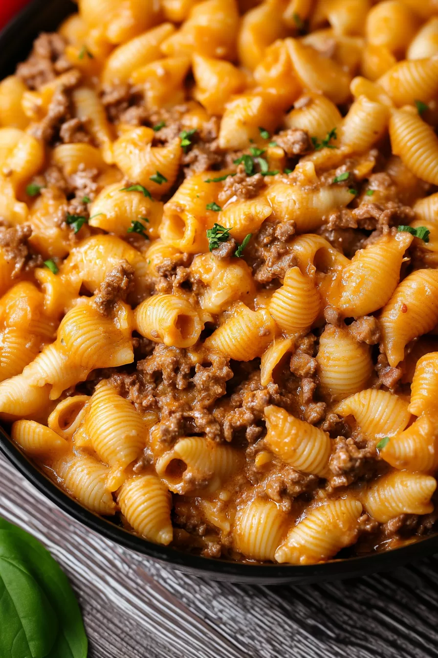 Easy Creamy Beef and Shells Recipe