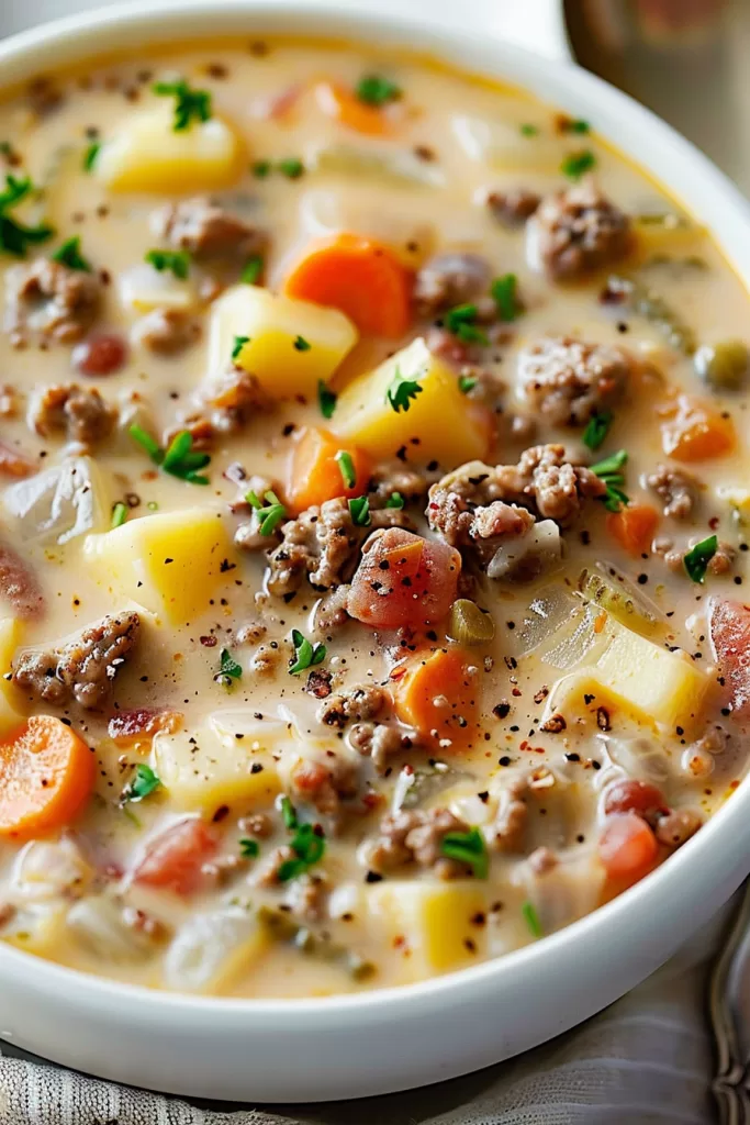 Flavorful Cheeseburger Soup