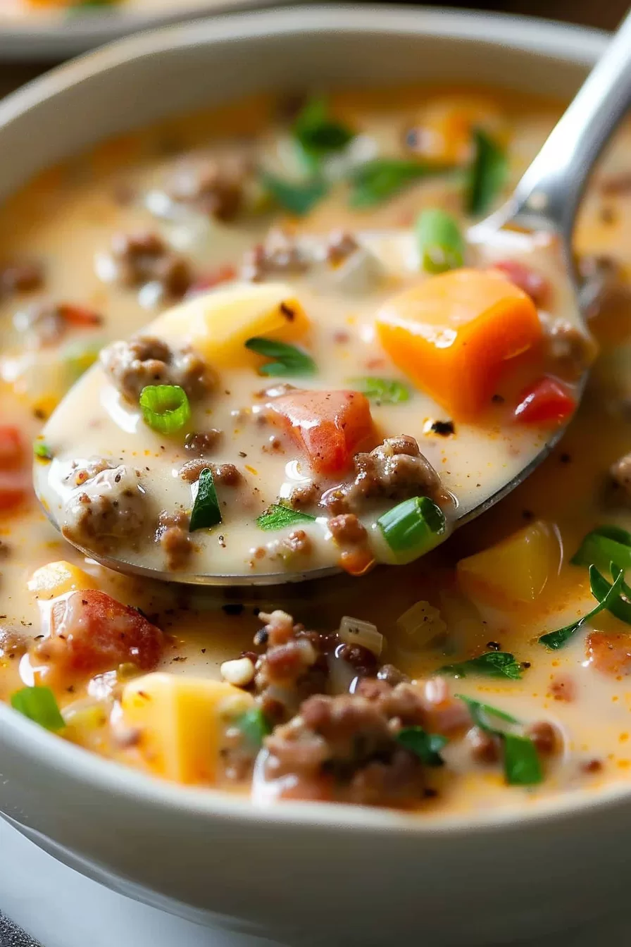 Flavorful Cheeseburger Soup