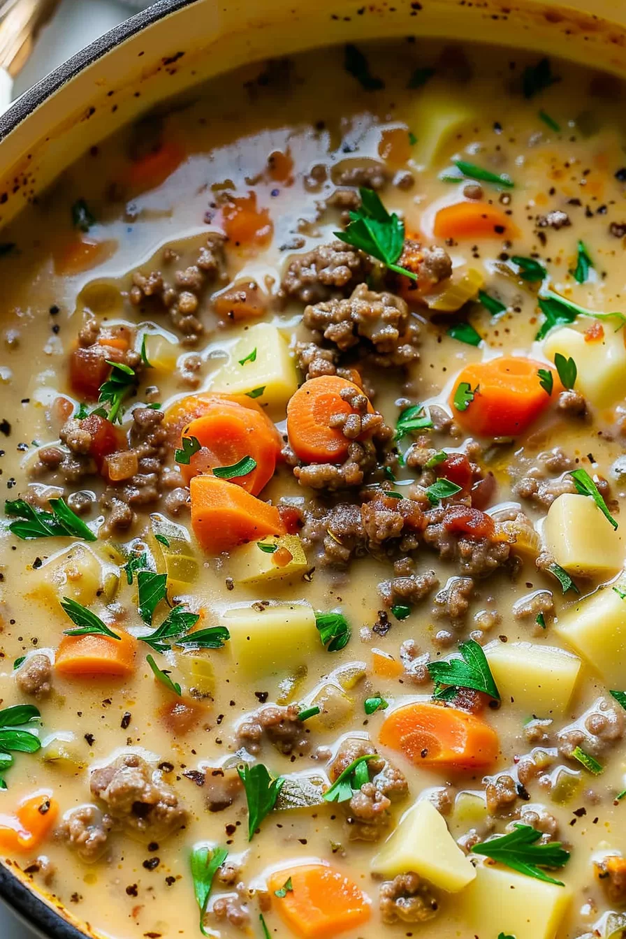 Flavorful Cheeseburger Soup