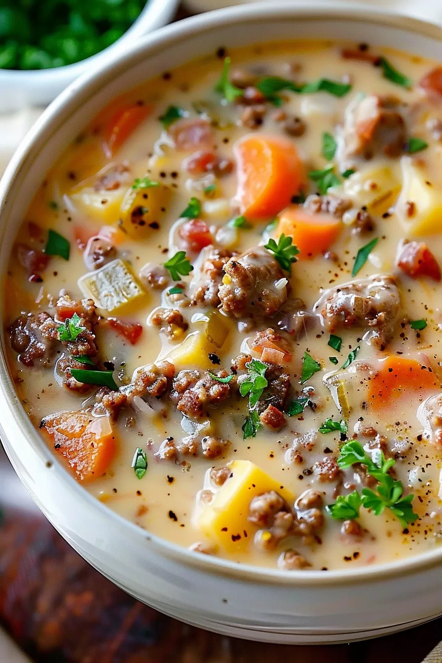 Flavorful Cheeseburger Soup