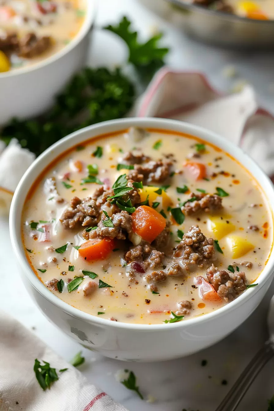 Flavorful Cheeseburger Soup