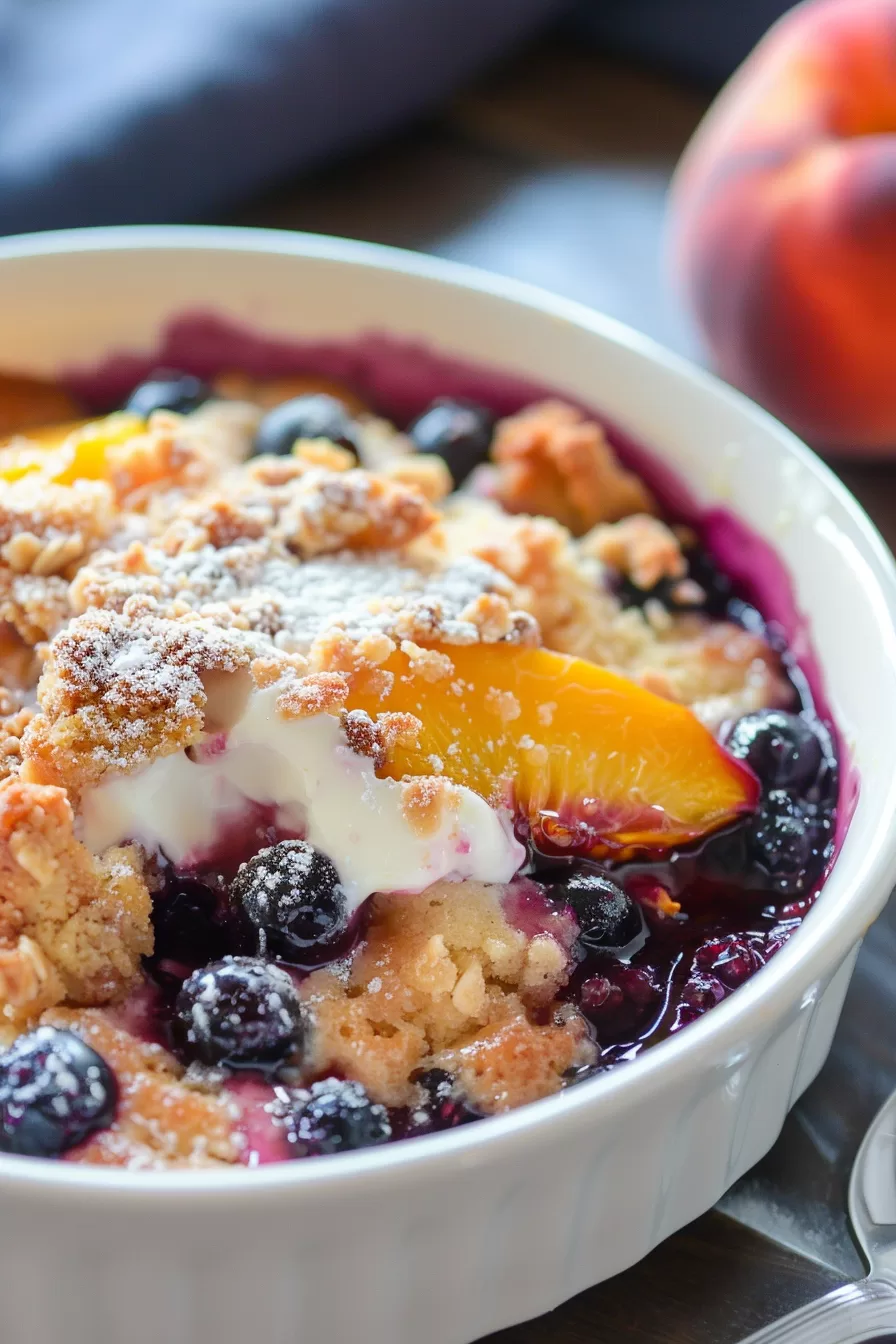 Fresh Peach and Blueberry Cobbler