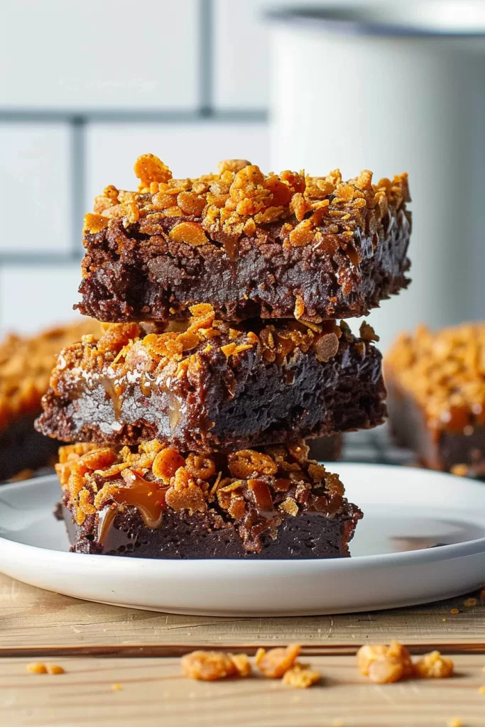 Gooey Caramel Crunch Brownies